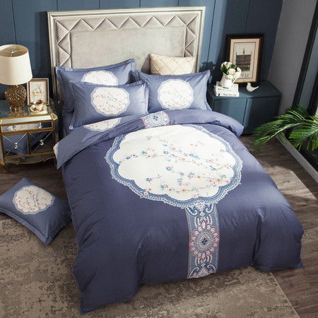 品卧家纺 220×240cm纯棉大版花四件套，舒适与美学的完美结合